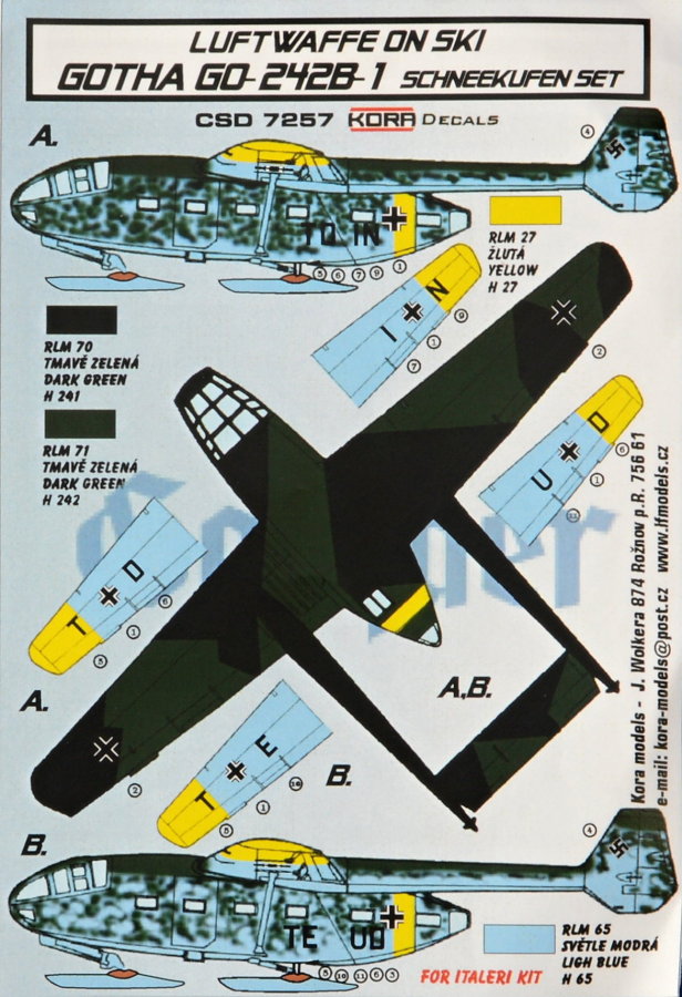 1/72 Gotha Go-242B-1 Ski - Conversion set & decal