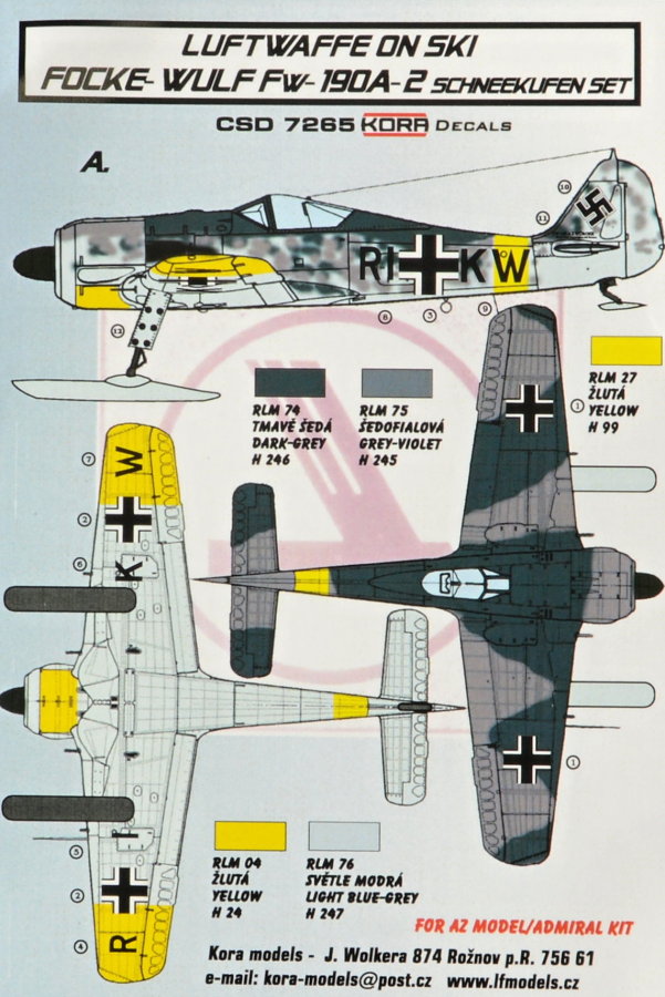 1/72 Fw 190A-2 Ski - Conversion set & decal