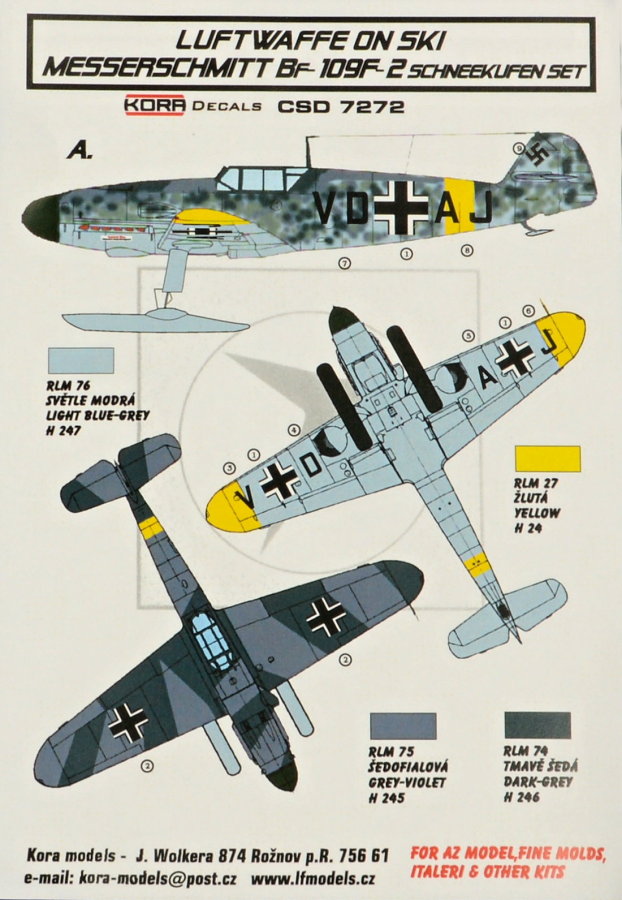 1/72 Messerschmitt Bf-109F-2 Ski - Conv.set&decal