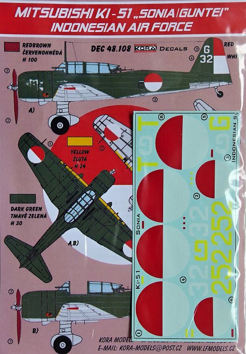 1/48 Decals Mitsubishi Ki-51 SONIA (Indonesian AF)