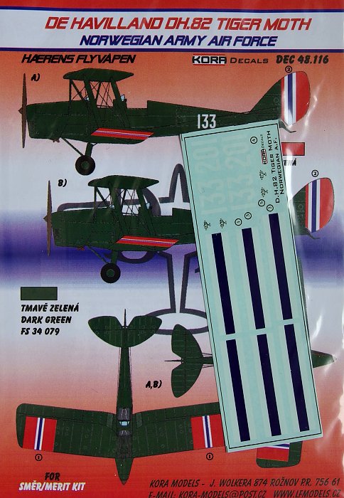 1/48 Decals DH.82 Tiger Moth (Norwegian Army AF)