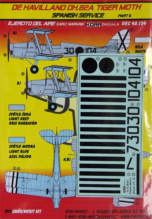 1/48 Decals DH.82A Tiger Moth (Spanish Serv.) II.