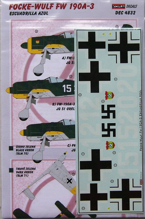 1/48 Decals Fw 190A-3 (Escuadrilla Azul)