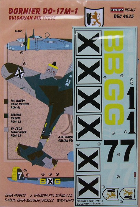 1/48 Decals Dornier Do-17M-1 (Bulgarian AF)