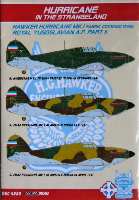 1/48 Decals Hurricane Mk.I (Yugoslavian AF,Pt.II.)