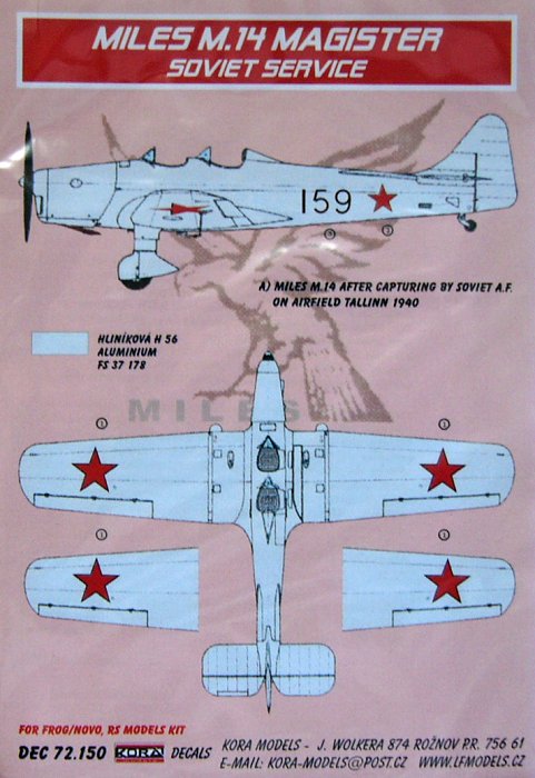 1/72 Decals Miles M.14 Magister (Soviet Service)