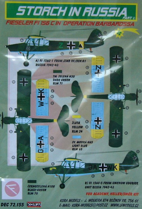 1/72 Decals Fiesler Fi-156C in Russia - Part I.