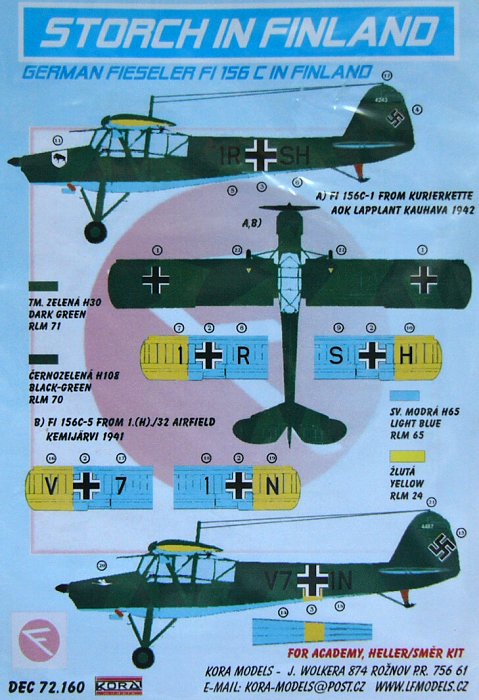 1/72 Decals Fiesler Fi-156C in Finland