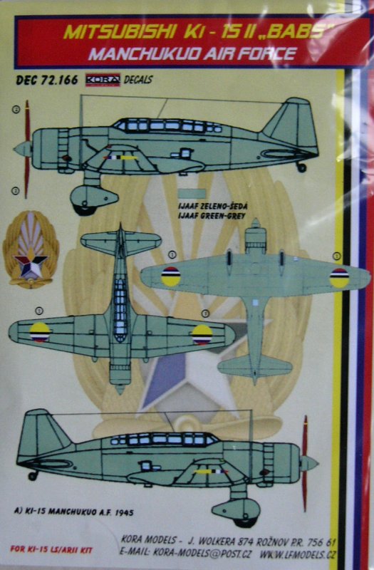 1/72 Decals Ki-15 II BABS (Manchukuo Air Force)