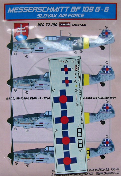 1/72 Decals Messerschmitt Bf 109 G-6 Slovak AF