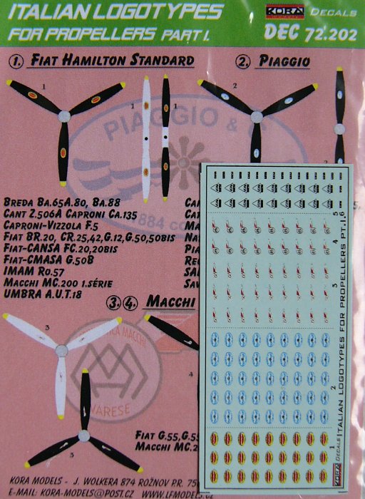 1/72 Decals Italian logotypes for propeller Part 1