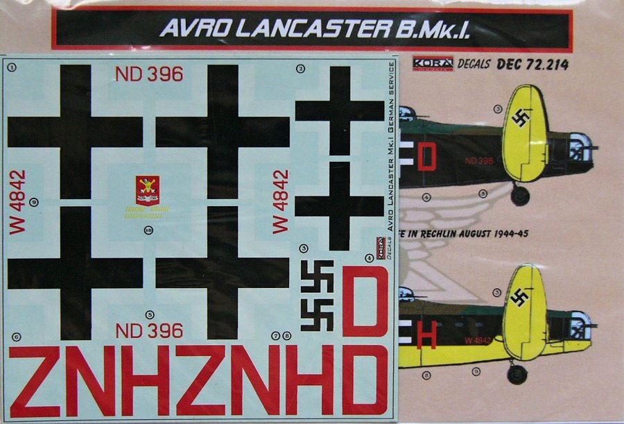 1/72 Decals Avro Lancaster B.Mk.I Luftwaffe