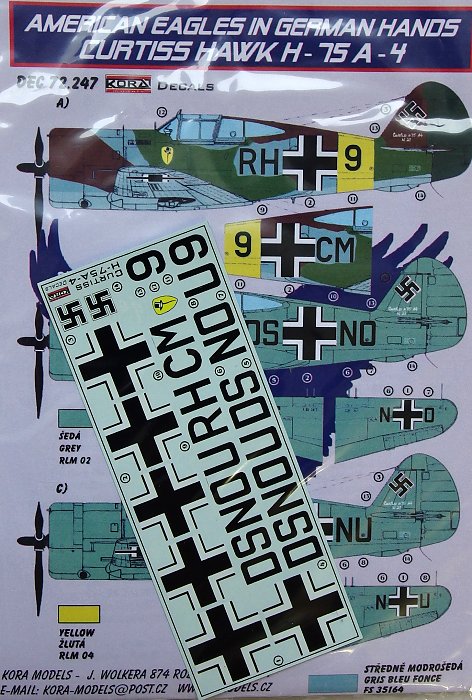 1/72 Decals Curtiss Hawk H-75 A-4 (Luftwaffe)