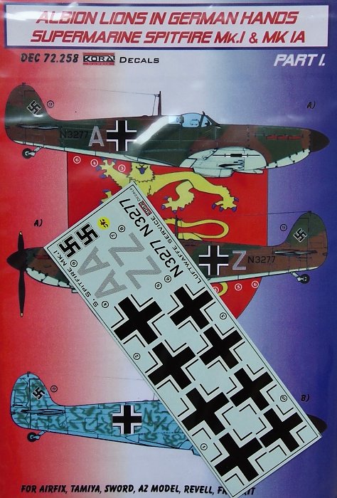 1/72 Decals Spitfire Mk.I&Mk.IA (Luftwaffe) Pt.I.