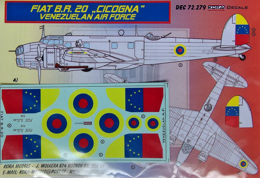 1/72 Decals Fiat BR.20 CICOGNA (Venezuelan AF)