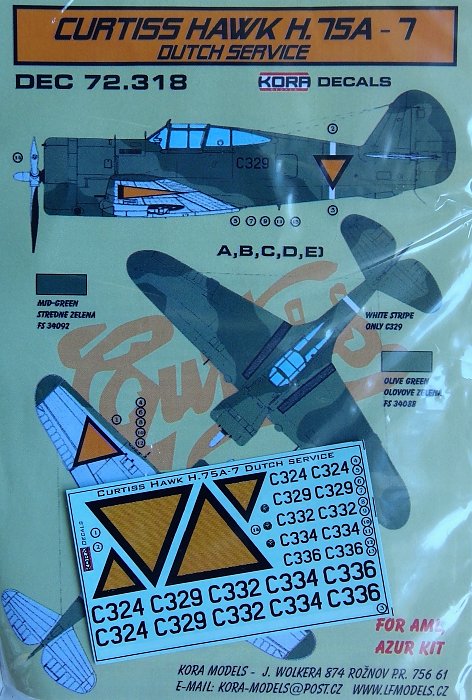 1/72 Decals Curtiss Hawk H.75A-7 Dutch Serv. (AML)