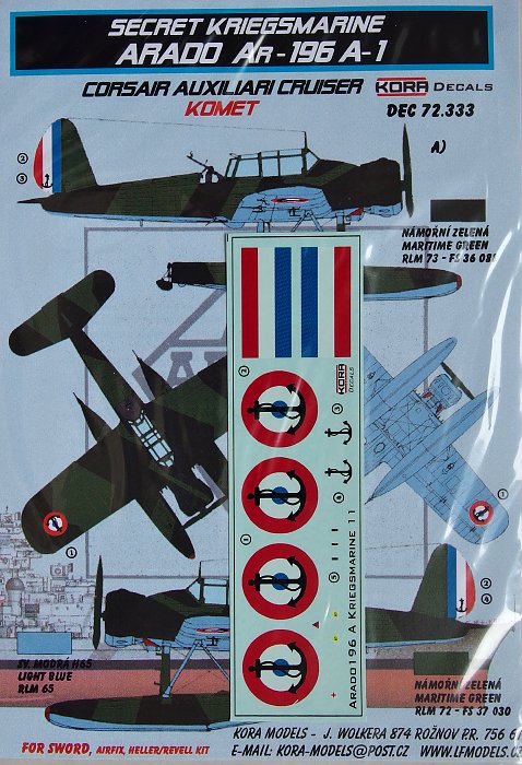 1/72 Decals Ar-196A-1 (KOMET)