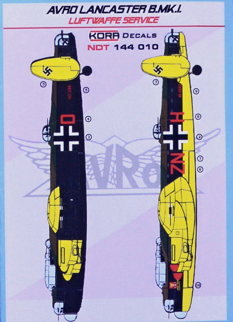 1/144 Decals Avro Lancaster B.Mk.I. Luftwaffe