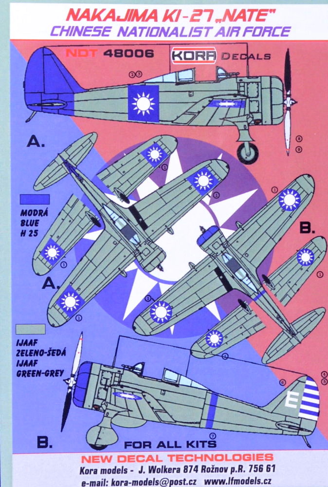 1/48 Decals Nakajima Ki-27 Chinese Nationalist AF