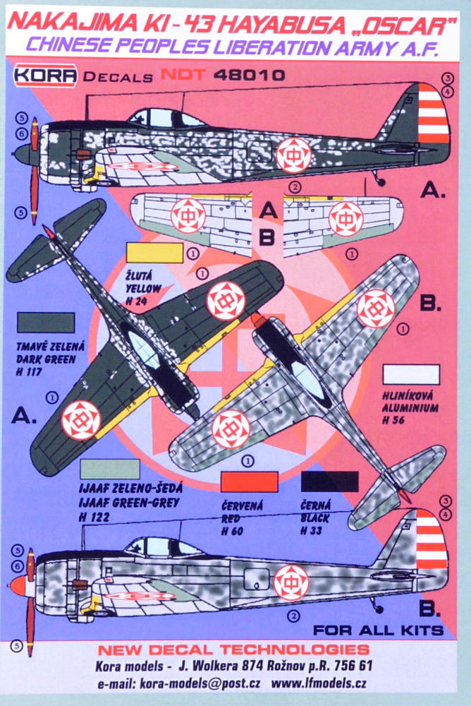 1/48 Decals Nakajima Ki-43 Chinese Peop.Liber.Army