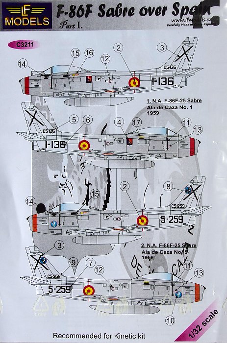 1/32 Decals F-86F Sabre over Spain - part I