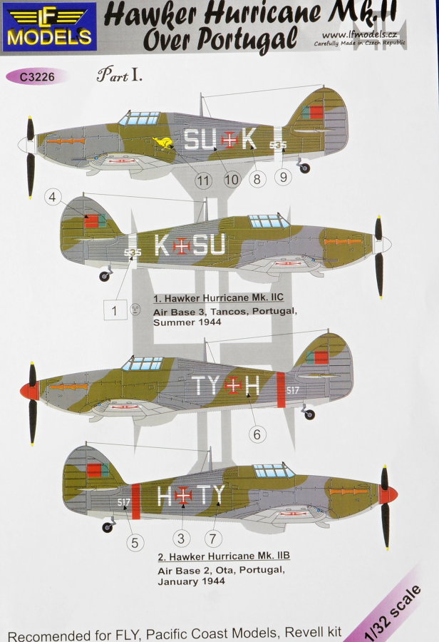 1/32 Decals H.Hurricane Mk.II over Portugal Pt. I