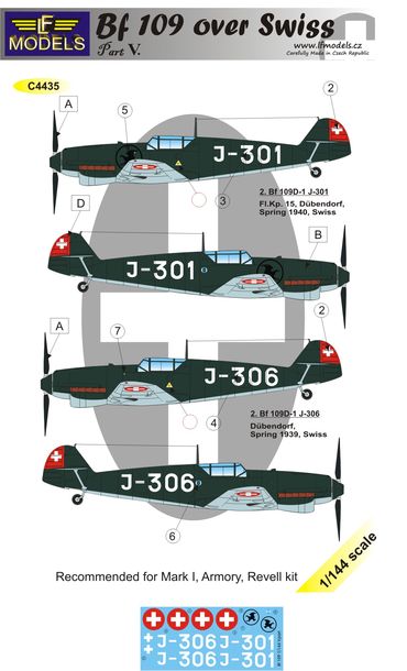 1/144 Decals Bf 109 over Swiss part 5