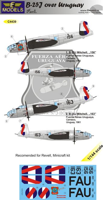 1/144 Decals B-25J over Uruguay part 1