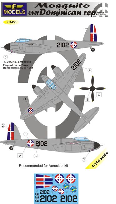 1/144 Decals Mosquito over Dominican Republic