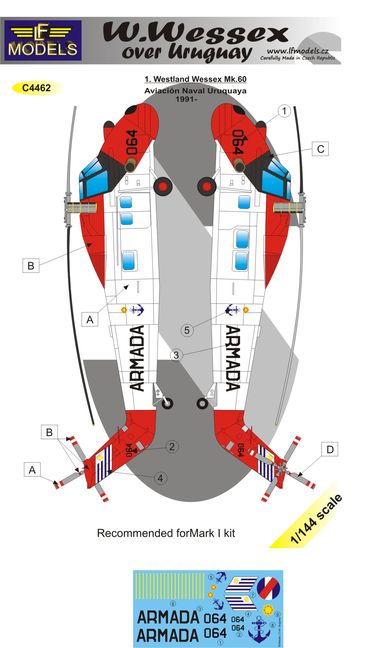 1/144 Decals Westland Wessex over Uruguay