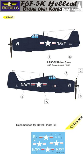 1/144 Decals F6F-3K Hellcat Drone over Korea