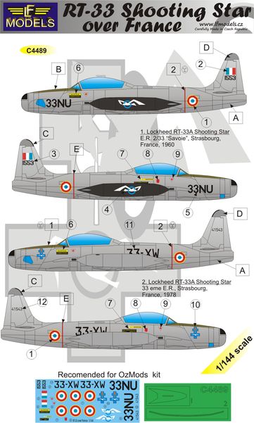 1/144 Decals RT-33A Shooting Star over France