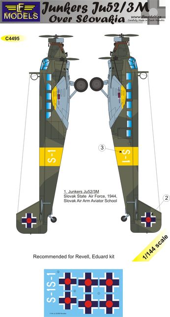 1/144 Decals Junkers Ju52/3M over Slovakia