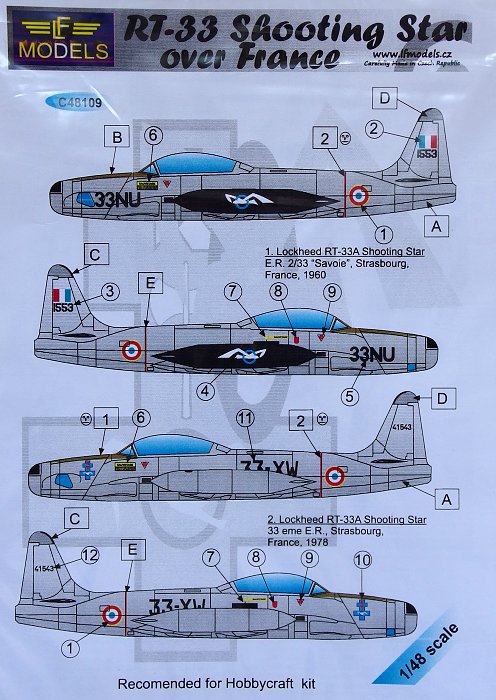 1/48 Decal RT-33 Shooting Star over France (+mask)