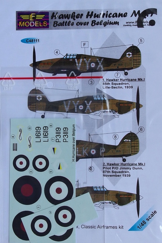 1/48 Decals Hurricane Mk.I Battle over Belgium