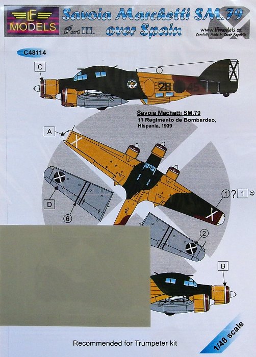 1/48 Decals SM.79 over Spain - Part III. (TRUMP)