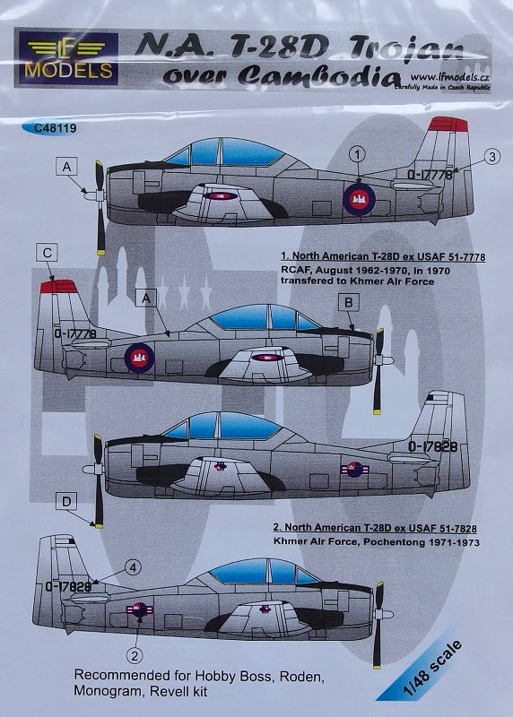 1/48 Decals N.A. T-28D Trojan over Cambodia