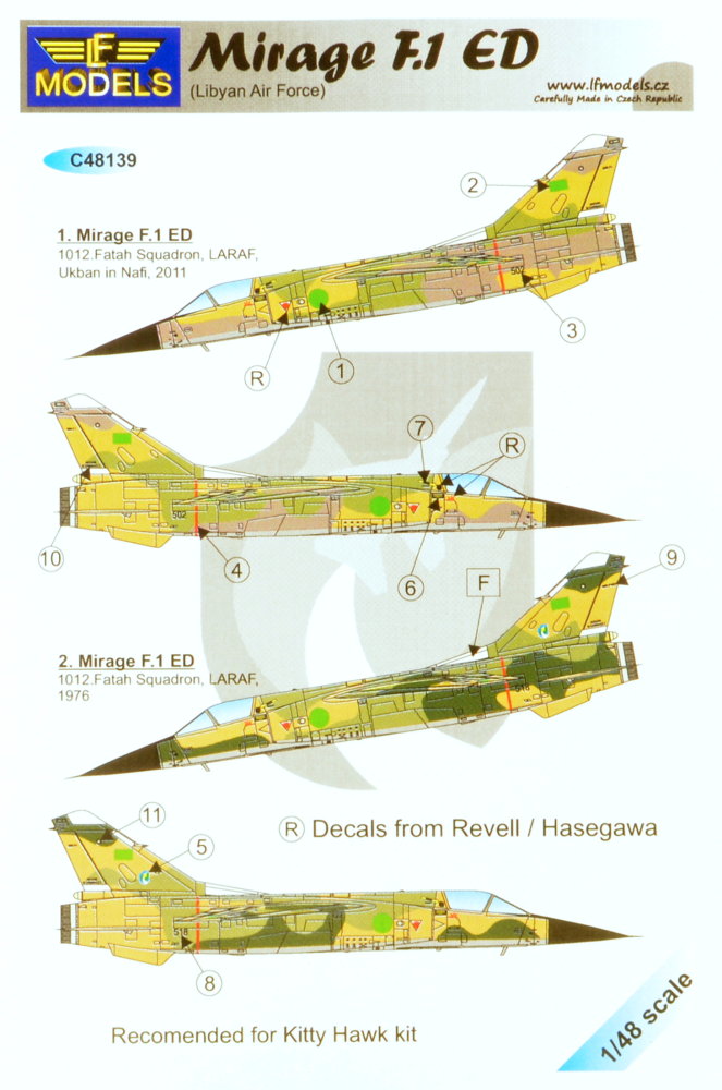 1/48 Decals Mirage F.1 ED Libyan AF (KITTYH)