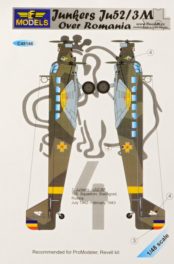 1/48 Decals Junkers Ju52/3M over Romania (REV)