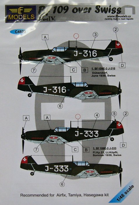 1/48 Decals Bf 109 over Swiss Part IV. (HAS/TAM)