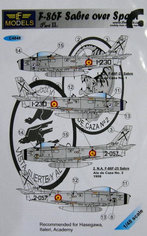 1/48 Decals F-86F Sabre over Spain Part II. (HAS)