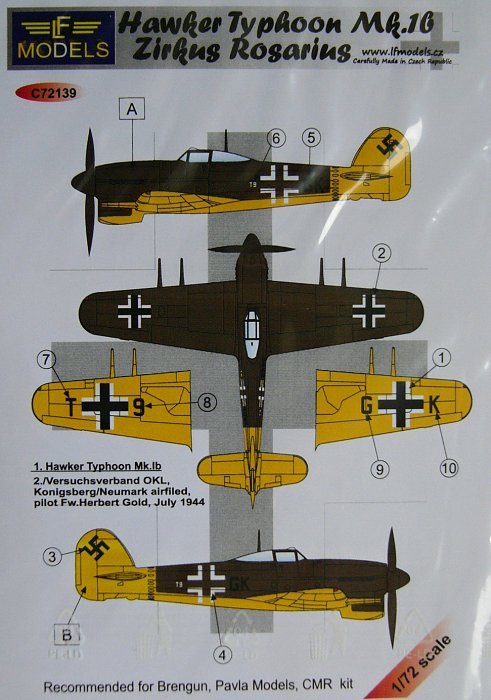 1/72 Decals H.Typhoon Mk.1b Zirkus Rosarius (BRP)