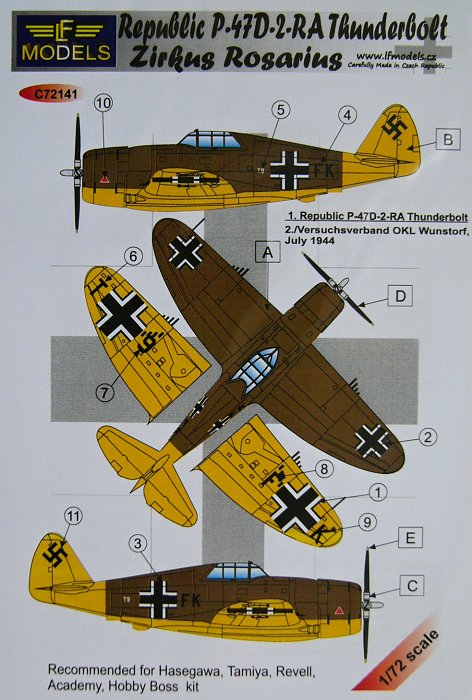 1/72 Decals P-47D-2-RA Zirkus Rosarius (HAS)