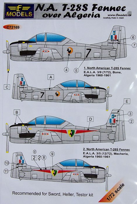 1/72 Decals N.A. T-28S Fennec over Algeria (HELL)