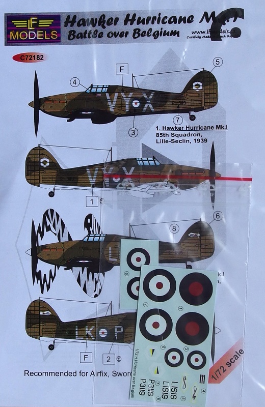 1/72 Decals Hurricane Mk.I Battle over Belgium