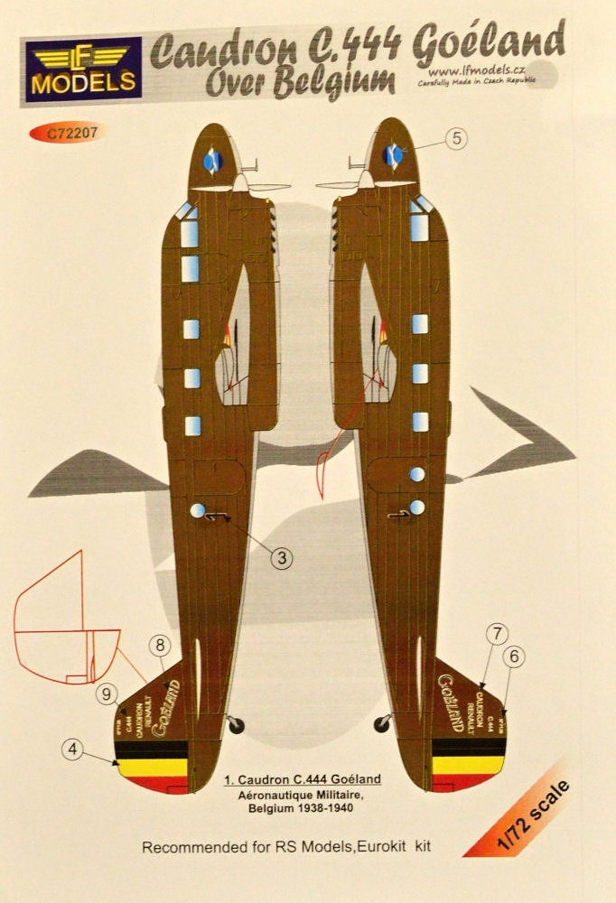 1/72 Decals Caudron C.444 Goéland o/ Belgium (RS)