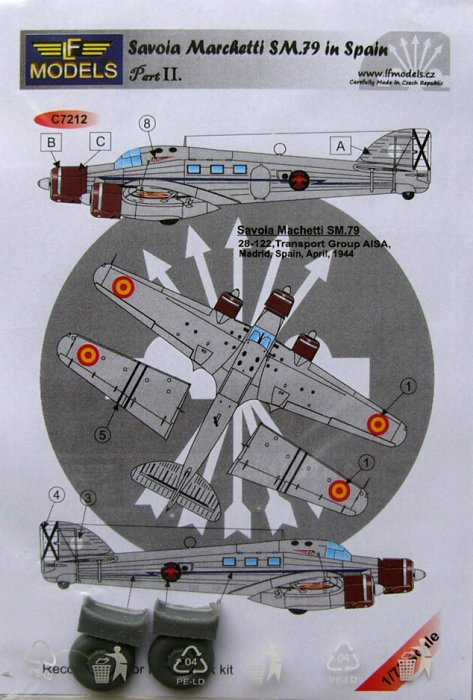 1/72 Decals for Savoia Marchetti SM.79 in Spain