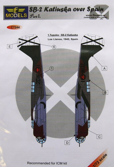 1/72 Decals SB-2 Katinska over Spain Part I. (ICM)