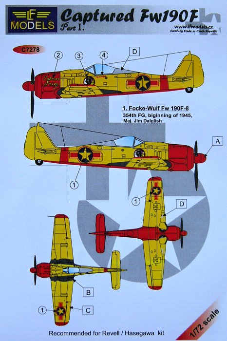 1/72 Decals Captured Fw 190F Part I. (REV/HAS)