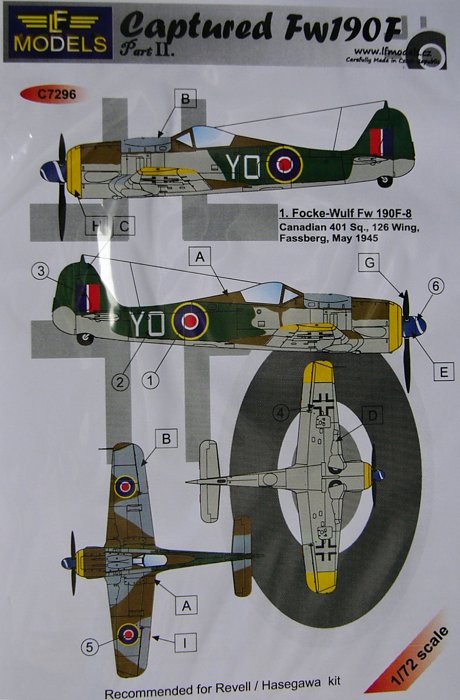 1/72 Decals Captured Fw190F - Part II. (REV/HAS)